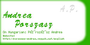 andrea porszasz business card